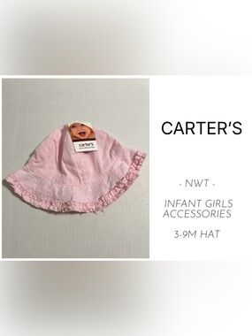 CARTER’S - 3/9M - NWT - INFANT GIRLS PINK BUCKET / SUN HAT